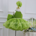 Birthday dress for girls Elegant pageant gown Green party dress｜KLFFIGID