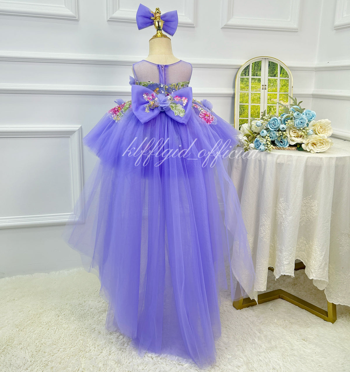 Flower Fairy Princess Dress Baby Birthday Dress Host's pageant-style gown｜KLFFIGID