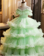 Maxi Birthday Party Dress, Flower Girl Dress, Multilayered, Graduation Dress, Pageant Toddler Gown, Photoshoot Apparel, Backless Dress