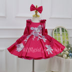 Baby Birthday Dress Gorgeous Flower Girl Dress Floral Embroidery Dress ｜KLFFIGID