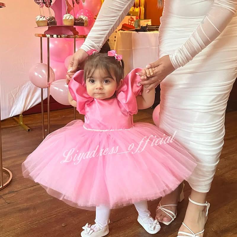 Puff Sleeve Mesh Fluffy Birthday Party Girl Princess Dress | KLFFLGID