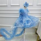 Baby First Birthday Bow Tail Princess Dress Party Frock | KLFFIGID