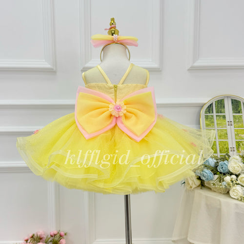 Baby Birthday & Wedding Flower Girl Layered Tulle Dress | KLFFLGID