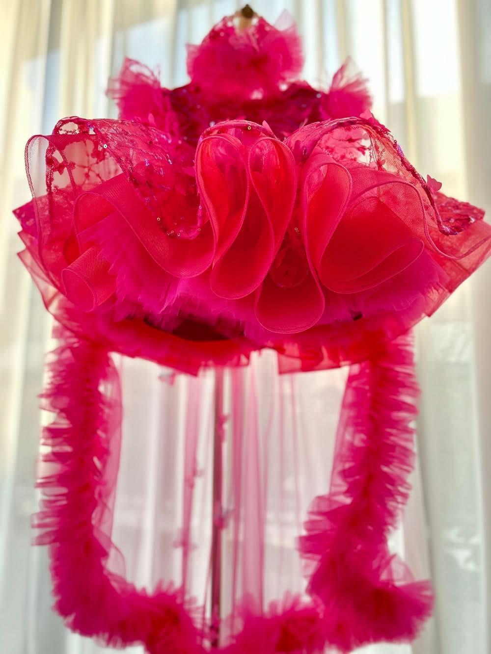 Flutter Sleeve Butterfly Tail Fluffy Girls Birthday Princess Dress | KLFFIGID