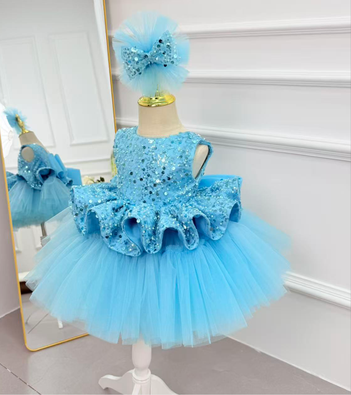Elegant Sequin Baby Girl Birthday & Flower Girl Dress | KLIFFIGID