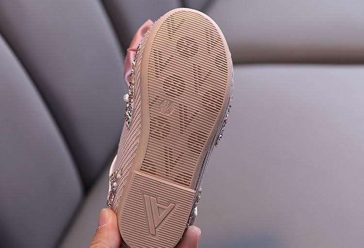Sparkling Rhinestone Pearl Shoes for Little Princess