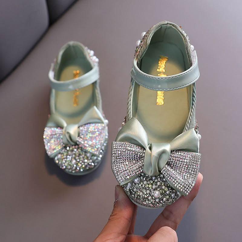 Sparkling Rhinestone Pearl Shoes for Little Princess