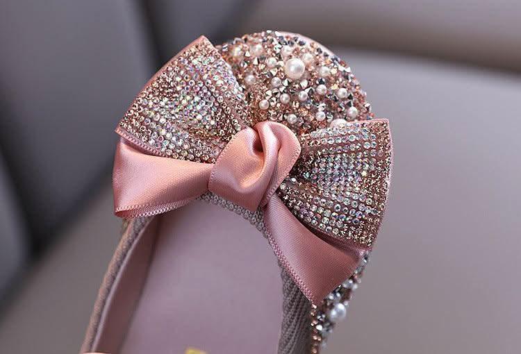 Sparkling Rhinestone Pearl Shoes for Little Princess