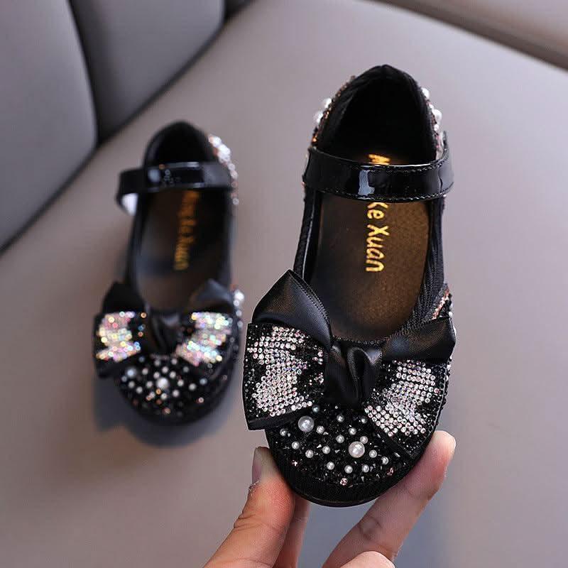 Sparkling Rhinestone Pearl Shoes for Little Princess