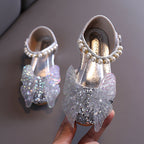 Children's shoes, bow diamond sequin shoes, 1 year old baby birthday party baby shoes