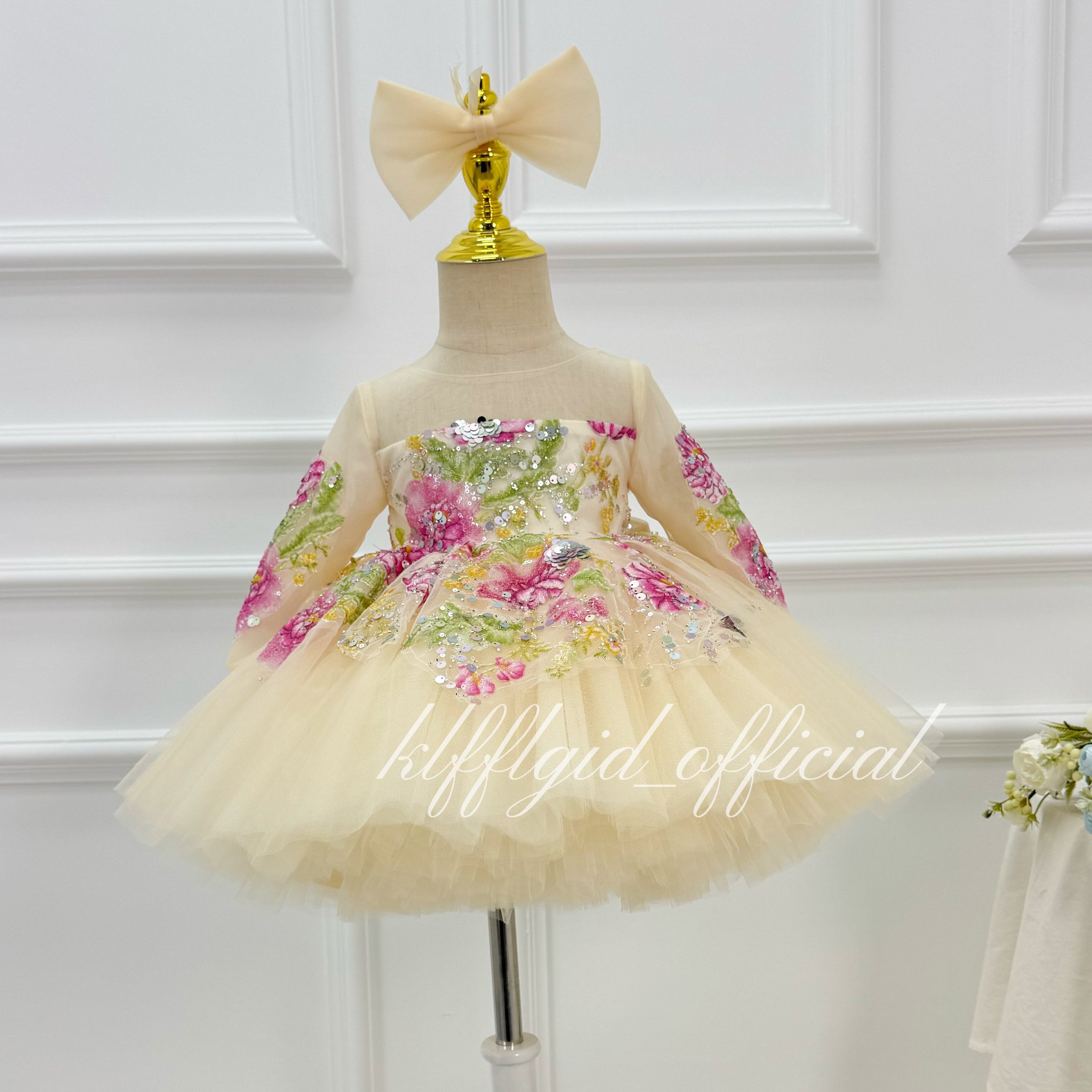Toddlers birthday dress Pageant gowns for girl Matching mother-daughter outfits| KLFFIGID