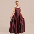 Satin dress children's performance clothing concert piano performance elegant girl evening dress