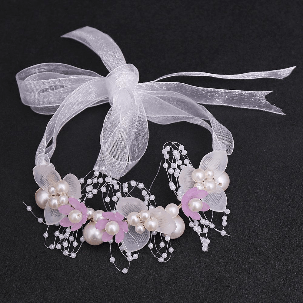 Princess Style Floral Bracelet Elegant Pearl Bracelet Glimmering Floral Bracelet
