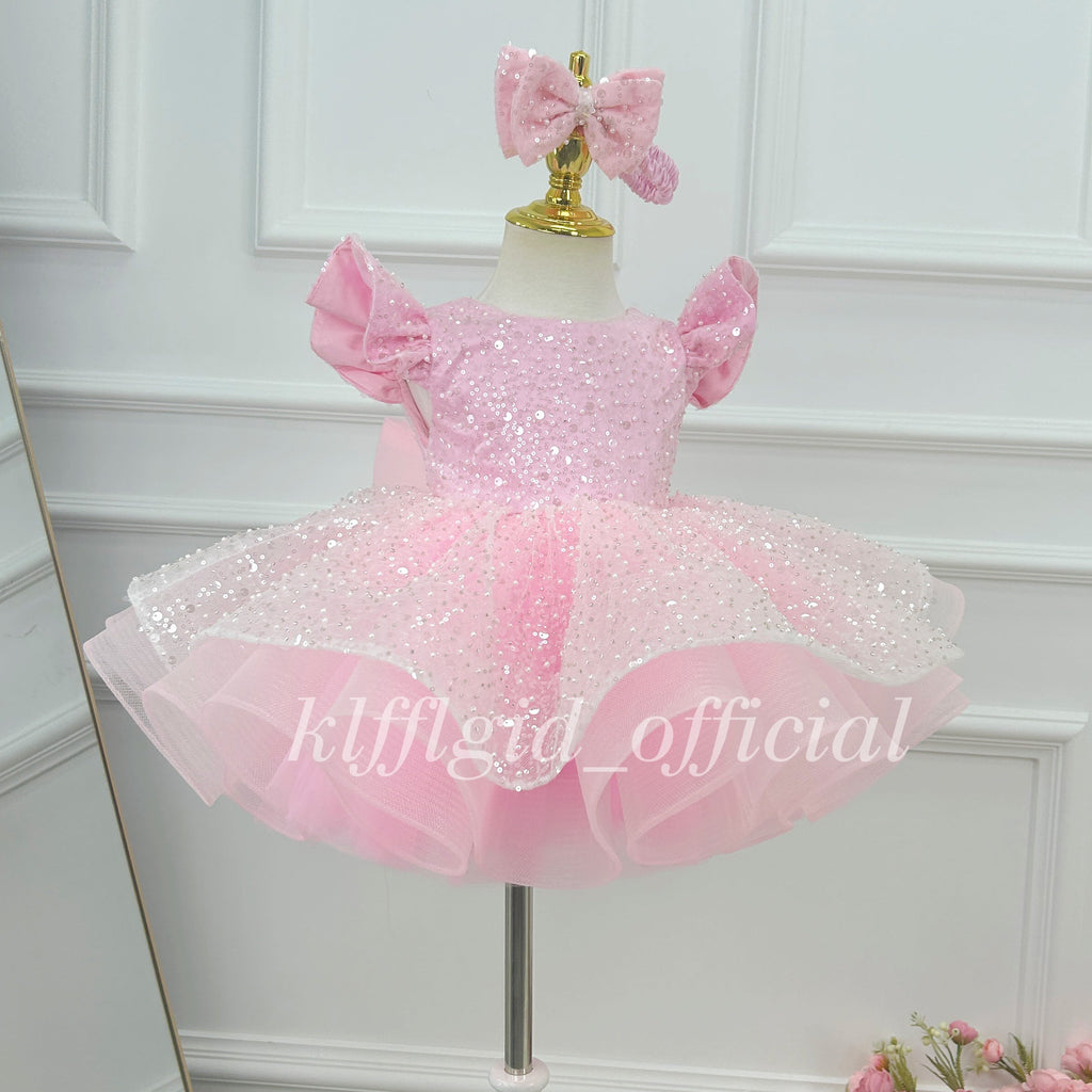 Baby Birthday Dress Glamorous sequined pageant gown for girls | KLFFIGID