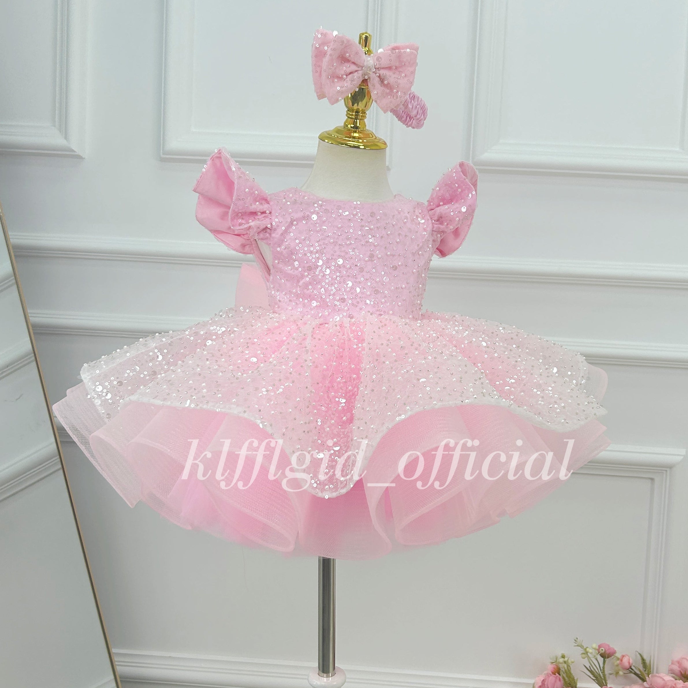 Baby Birthday Dress Glamorous sequined pageant gown for girls | KLFFIGID