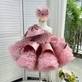 One-Shoulder Mesh Fluffy Stage Performance Dress for Girls | KLFFIGID
