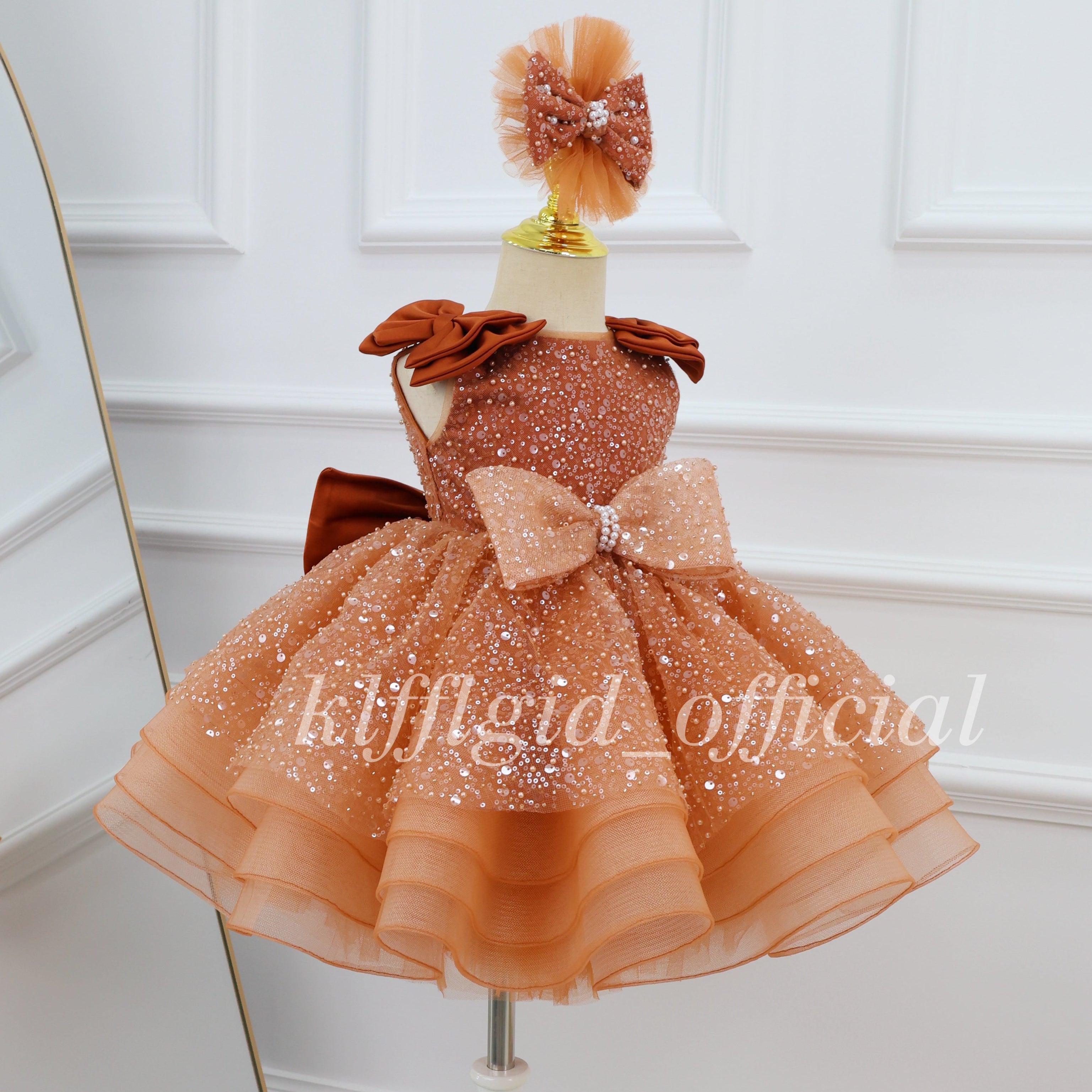 1-year-old baby birthday dress gorgeous Wedding flower girl dress Baby Party Frock | KLFFLGID