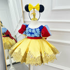 Themed Party Satin Short-Sleeve Princess Dress for Girls | KLFFIGID