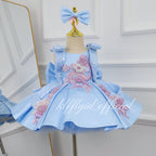 Baby Birthday Dress Gorgeous Flower Girl Dress Floral Embroidery Dress ｜KLFFIGID