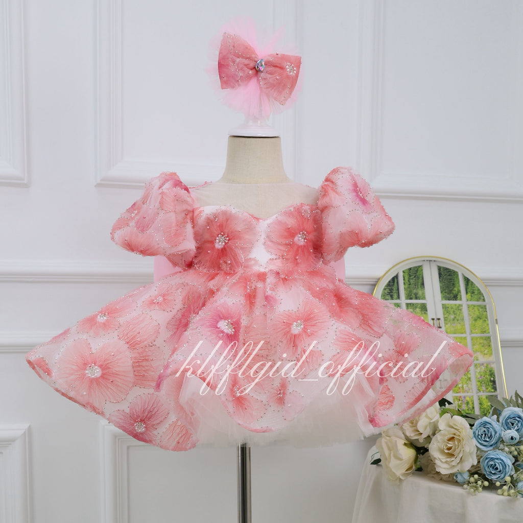 Baby Birthday Dress Flower Girl Dress Luxury Girls Couture | KLFFIGID