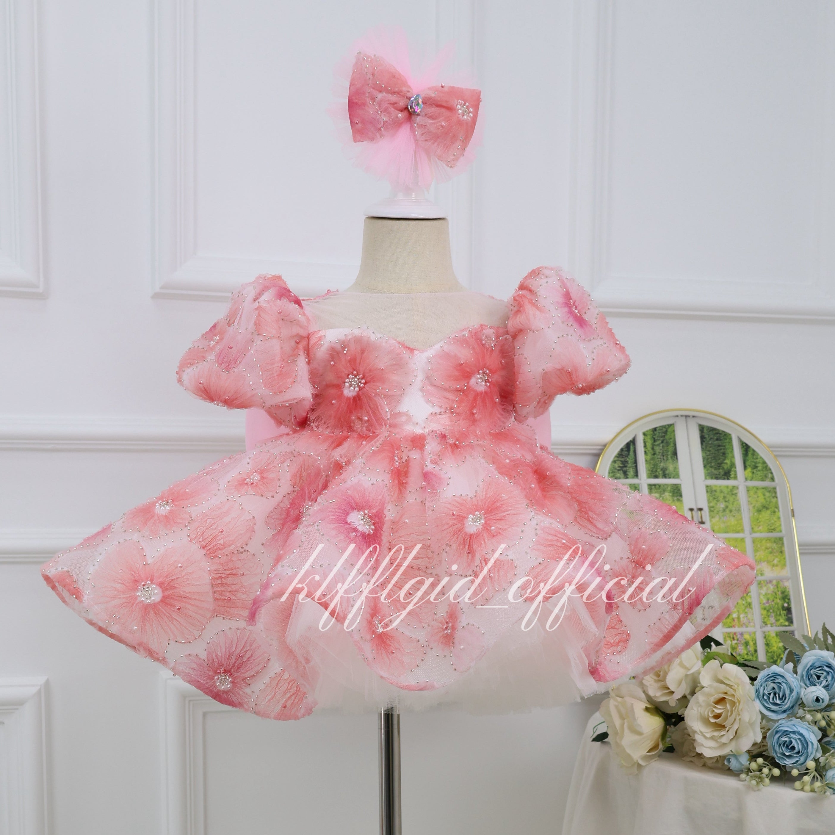 Baby Birthday Dress Flower Girl Dress Luxury Girls Couture | KLFFIGID