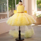 Girls Halter Neck Princess Dress with Tail for Catwalk | KLFFIGID