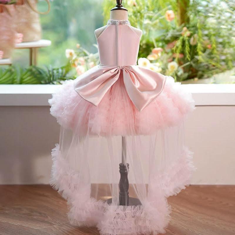 Girls Halter Neck Princess Dress with Tail for Catwalk | KLFFIGID