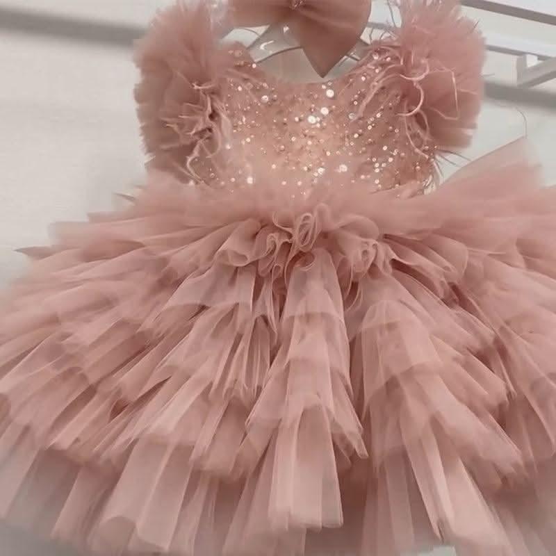Sweet Puffy Sequin Layered Princess Dress for Girls | KLFFIGID