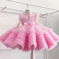 Girls Dreamy Sparkling Starry Princess Tutu Dress with Bow | KLFFIGID