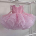 Glittering Pink Princess Dress Sequined Organza Gown | KLFFIGID