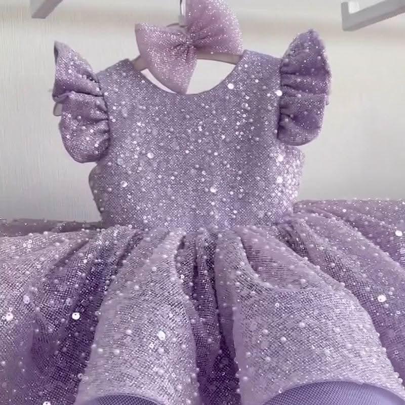 Whimsical Shimmering Butterfly Sleeve Princess Tutu Dress | KLFFIGID