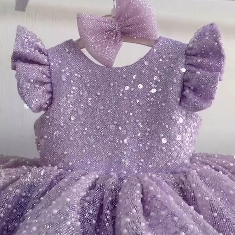 Whimsical Shimmering Butterfly Sleeve Princess Tutu Dress | KLFFIGID