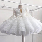 Girls Dreamy Sparkling Starry Princess Tutu Dress with Bow | KLFFIGID