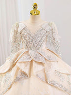 Dreamy Lace Princess Dress Luxurious Lace Ball Gown Elegant Sequin Evening Dress