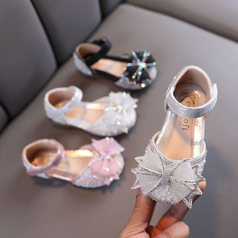 Sparkling Princess Shoes Dreamy Bow Shoes Fashionable Choice for Elegant Little Princesses
