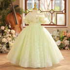 Fairy-like Light Green Dress Premium Tulle Children's Dress
