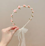Delicate Rose Wreath Headband Handmade Rose Headband