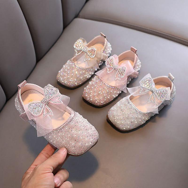 Sparkling Princess Shoes Elegant Kids Shoes Crystal and Pearl Dream Design