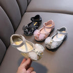 Soft & Comfortable: Easy Velcro Closure Stylish Kids' Shoes for All Occasions Perfect Blend of Glitter Rhinestones & Bows