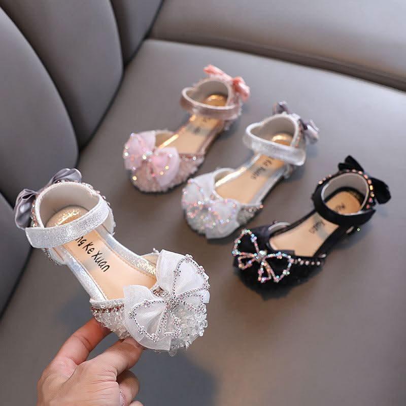 Sparkling Princess Shoes Exquisite Bow Design Comfort Meets Style The Ideal Shoes for Girls