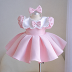 First Birthday Dress Wedding Flower Girl Dress Elegant Satin Ball Gown｜KLFFIGID