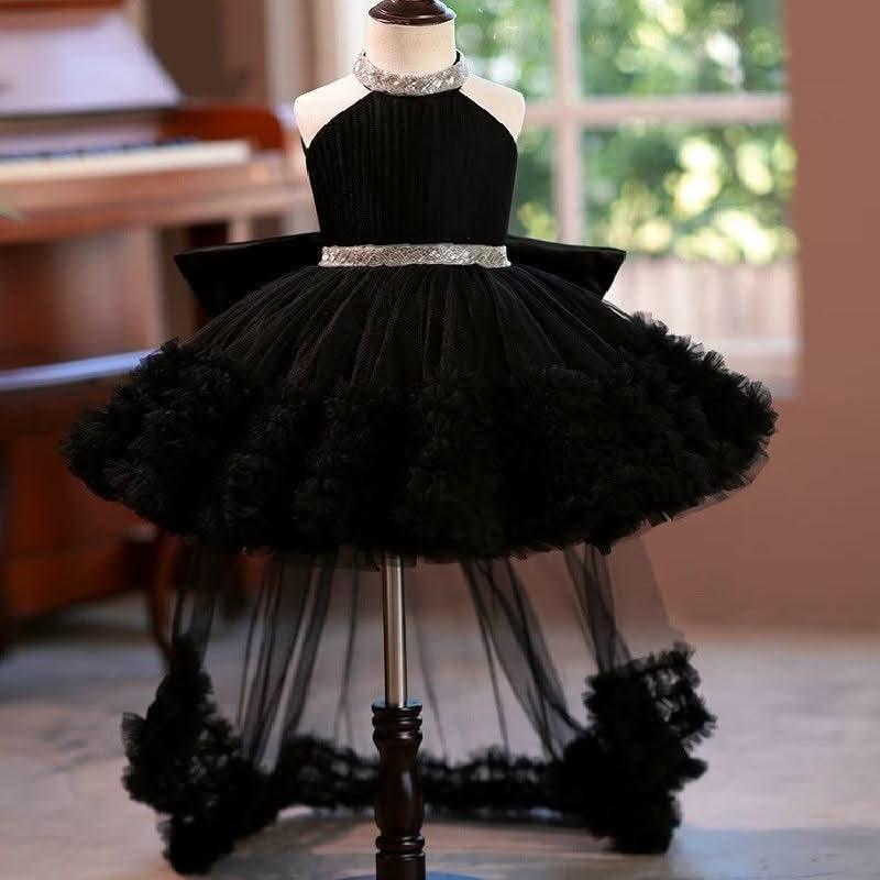 Burgundy Princess Birthday Party Dress with Removable Train | KLFFIGID