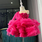Elegant Feather & Flower Baby Girl Wedding Party Dress | KLIFFIGID