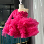 Elegant Feather & Flower Baby Girl Wedding Party Dress | KLIFFIGID
