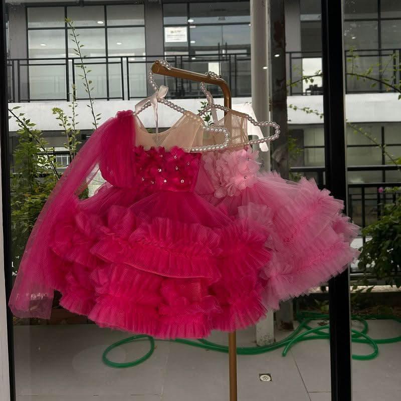 Elegant Feather & Flower Baby Girl Wedding Party Dress | KLIFFIGID