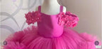 Rose Red Suspender Mesh Girls Princess Dress | KLFFIGID