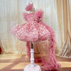 Baby First Birthday Bow Tail Princess Dress Party Frock | KLFFIGID