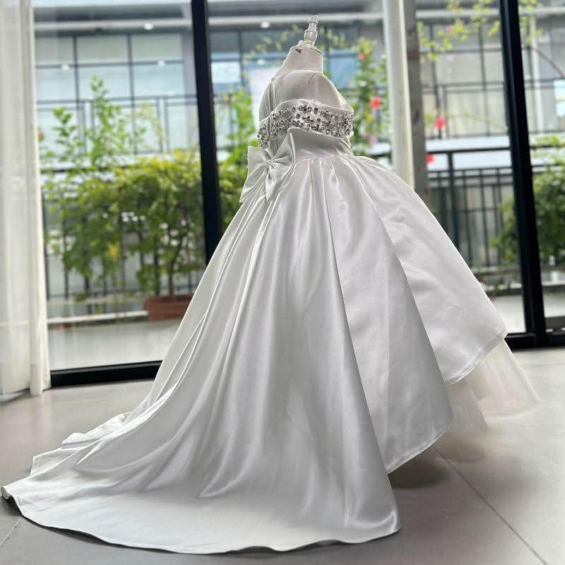 0-12 years long sleeved Butterfly embroidered birthday party girl princess dress Colors can customized