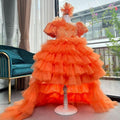 Girls Puff Sleeve Sequin Tail Birthday Party Princess Dress | KLFFIGID