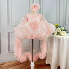 New Bow Long Sleeve Mesh Birthday Party Princess Dress | KLFFIGID